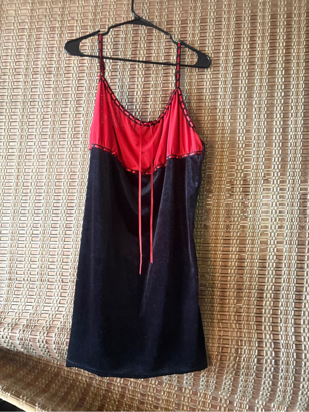 Dolls Kill Red and Black Slip Mini Dress